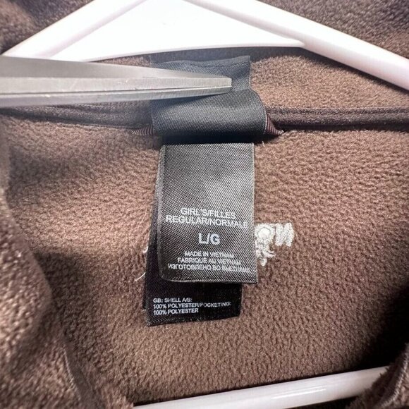 The North Face Girls Fleece Jacket Size Large Chocolate Brown Full Zip Pockets - Picture 6 of 11